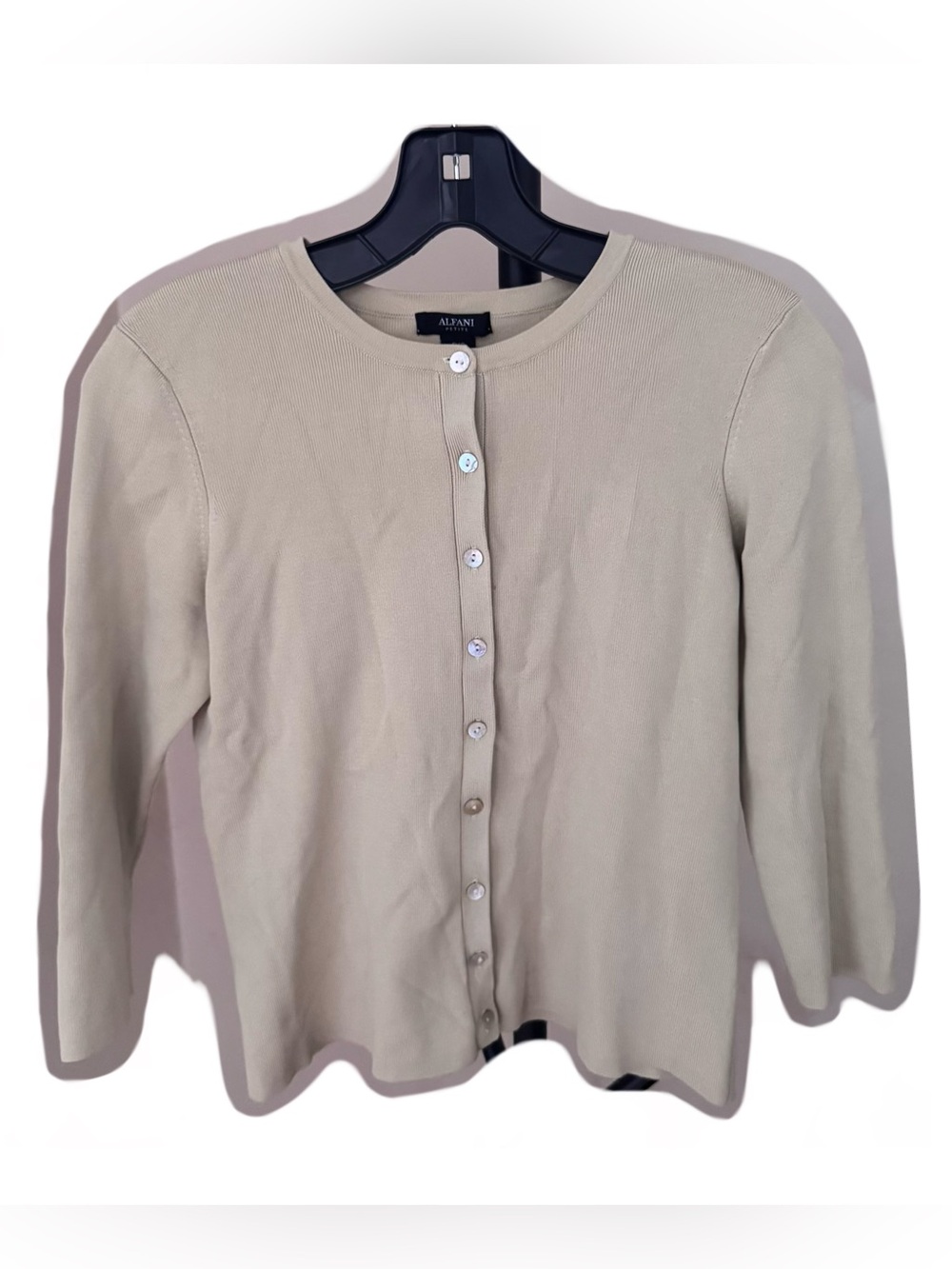 Alfani Silk Beige Button Cardigan